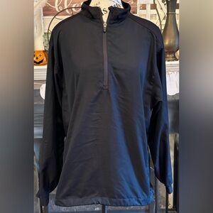 Sun Mountain Black Golf Rain Jacket Windbreaker Ladies Large Pullover 3/4 Zip